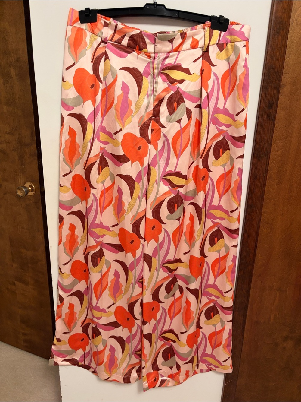 Eloquii Pink Floral Wide Leg Pants